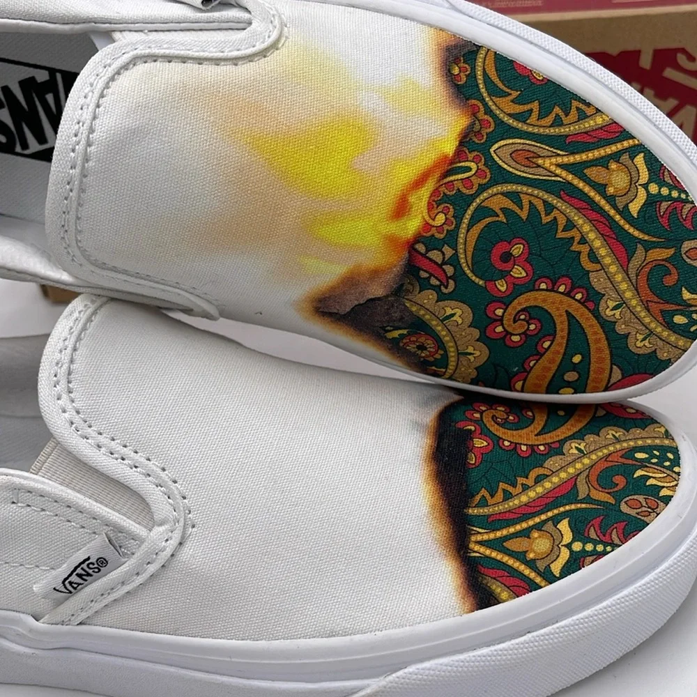 Vans Canvas Men’s Slip-On Shoes in Desert Vibes Oat Classic Slip-On (Big Reveal)